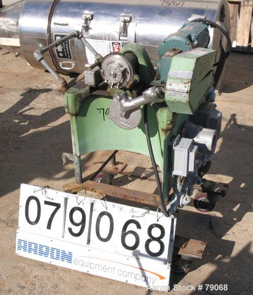 Used Mikro Pulverizer, Model CF, 316 Stainless Steel. 3" diameter rotor with (6) 1-1/2" wide swing hammers. 1" diameter screw feed driven by a 1/3 HP motor. Main drive is 1 HP motor. Unit mounted on ...