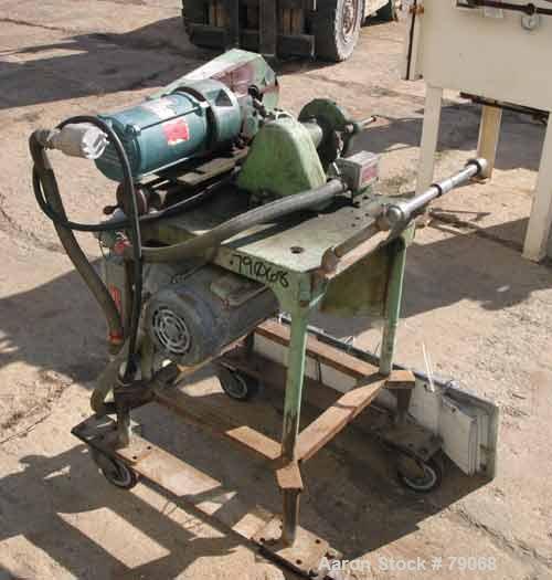 Used Mikro Pulverizer, Model CF, 316 Stainless Steel. 3" diameter rotor with (6) 1-1/2" wide swing hammers. 1" diameter screw feed driven by a 1/3 HP motor. Main drive is 1 HP motor. Unit mounted on ...