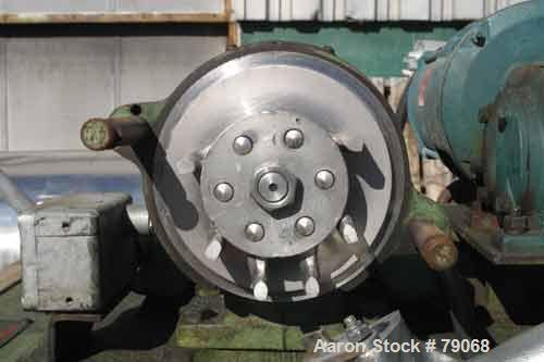 Used Mikro Pulverizer, Model CF, 316 Stainless Steel. 3" diameter rotor with (6) 1-1/2" wide swing hammers. 1" diameter screw feed driven by a 1/3 HP motor. Main drive is 1 HP motor. Unit mounted on ...