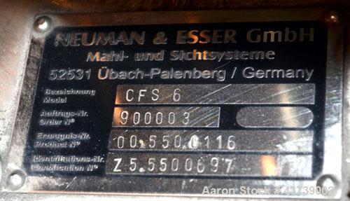 Used Neuman & Esser Impact Classifier System, 304 Stainless Steel. Consisting Of: (1) Radial Classifier, model SDR3.8-4.8BD, serial#z5520. Driven by a 3.45 kw, 3/60/460 volt, 3495 rpm motor, wheel dr...