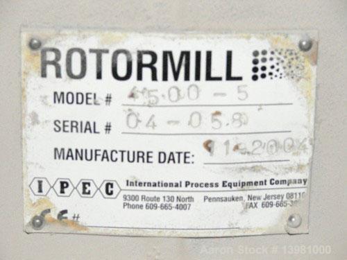 Used-USED: Rotomill Model 500-5 300 HP Pulverizing Rotor. 
Includes RotorMill, model 4500-5, mfg 11/2004. 250 hp, 1784 rpm, ...