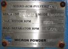 Used- Hosokawa/Mikro Pulverizer Air Classifying Mill (ACM), Model 10ACM