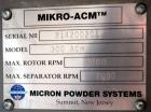 Used- Hosokawa Micron Powder Systems Air Classifying Mill, Model Mikro-ACM 300.