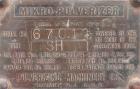 Used Mikro Pulverizer Hammer Mill, model 1SH, carbon steel. Approximate 8