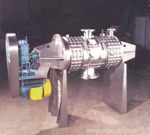 Unused-NEW: Aaron Process Equipment 12 cubic foot, 340 liter, plow mixer inT304SS all over and polished to a #4, 150-180, grit finish. 24" ID x48" long inside length. 5 full plows with 2 half plows o...