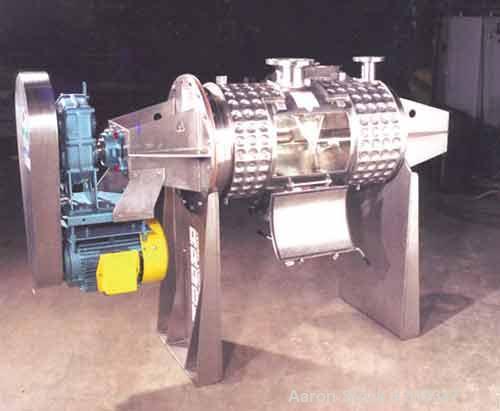 Unused-NEW: Aaron Process Equipment 12 cubic foot, 340 liter, plow mixer inT304SS all over and polished to a #4, 150-180, grit finish. 24" ID x48" long inside length. 5 full plows with 2 half plows o...