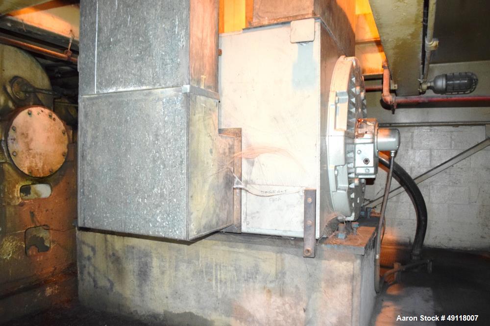 Used Farrel Banbury Mixer, Model 9D. Approximate chamber gross volume 182 liters (48 gallons, 11,120 cubic inches), approximate compound capacity 390 pounds. Jacketed chrome plated sides and door top...