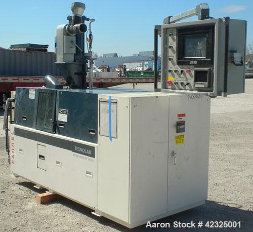 Used Farrel Laboratory Size Banbury Mixer, Model BR1600. Chamber net volume 1.6 liters (0.41 gallons), approximate compound capacity 1.2 kg (2.6 pounds). Jacketed stainless steel sides, rated 150 psi...