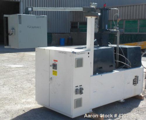 Used Farrel Laboratory Size Banbury Mixer, Model BR1600. Chamber net volume 1.6 liters (0.41 gallons), approximate compound capacity 1.2 kg (2.6 pounds). Jacketed stainless steel sides, rated 150 psi...