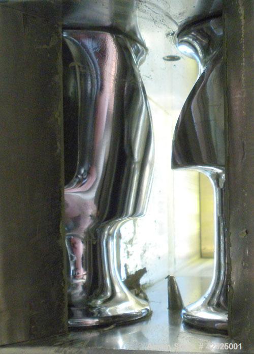 Used Farrel Laboratory Size Banbury Mixer, Model BR1600. Chamber net volume 1.6 liters (0.41 gallons), approximate compound capacity 1.2 kg (2.6 pounds). Jacketed stainless steel sides, rated 150 psi...