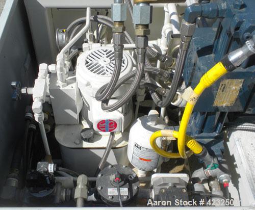 Used Farrel Laboratory Size Banbury Mixer, Model BR1600. Chamber net volume 1.6 liters (0.41 gallons), approximate compound capacity 1.2 kg (2.6 pounds). Jacketed stainless steel sides, rated 150 psi...
