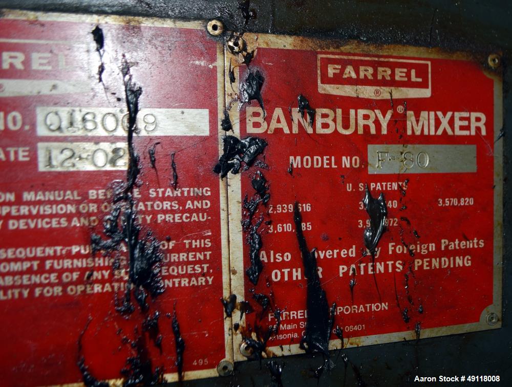 Used- Farrel Banbury Mixer, Model F80.