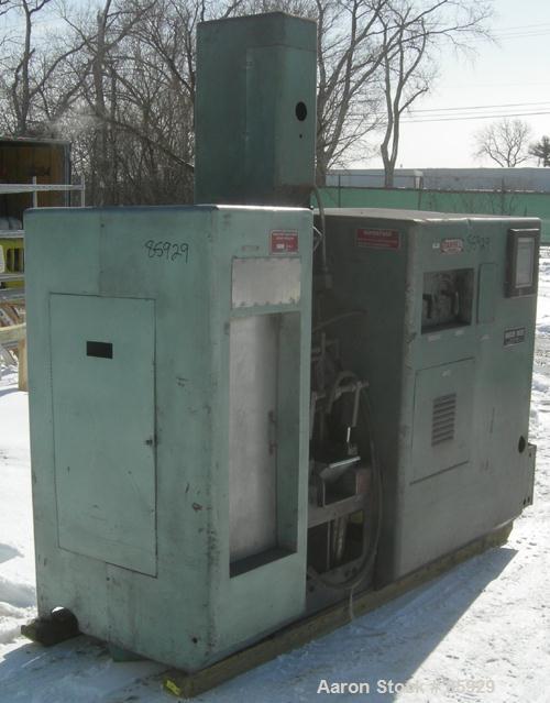Used Farrel Banbury Mixer, Model 00C. Jacketed chamber, drop door design, rated 150 PSI water or steam. Wing style cored rotors, approximately 125/62.5 RPM. Gross chamber liquid capacity 1.2 gallons....