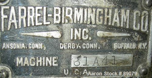 Used Farrel Banbury Mixer, Model F80