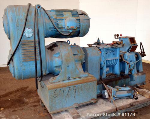 Used Teledyne Readco 5" High Intensity Batch Mixer Compounder, 100 Cubic Inch (0.43 gallon), 304 Stainless Steel. Jacketed bowl, cored rotors, co-rotating design. 5-1/2" x 5" Top feed opening with ho...