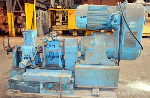 Used Teledyne Readco 5" High Intensity Batch Mixer Compounder, 100 Cubic Inch (0.43 gallon), 304 Stainless Steel. Jacketed bowl, cored rotors, co-rotating design. 5-1/2" x 5" Top feed opening with ho...