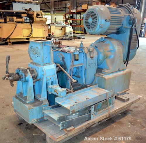Used Teledyne Readco 5" High Intensity Batch Mixer Compounder, 100 Cubic Inch (0.43 gallon), 304 Stainless Steel. Jacketed bowl, cored rotors, co-rotating design. 5-1/2" x 5" Top feed opening with ho...