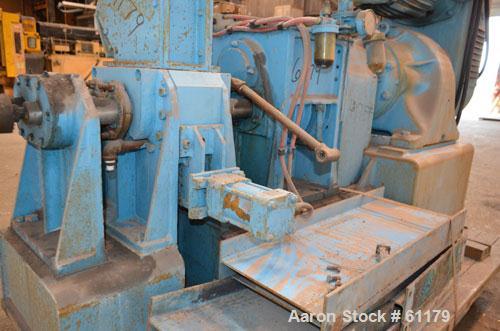 Used Teledyne Readco 5" High Intensity Batch Mixer Compounder, 100 Cubic Inch (0.43 gallon), 304 Stainless Steel. Jacketed bowl, cored rotors, co-rotating design. 5-1/2" x 5" Top feed opening with ho...
