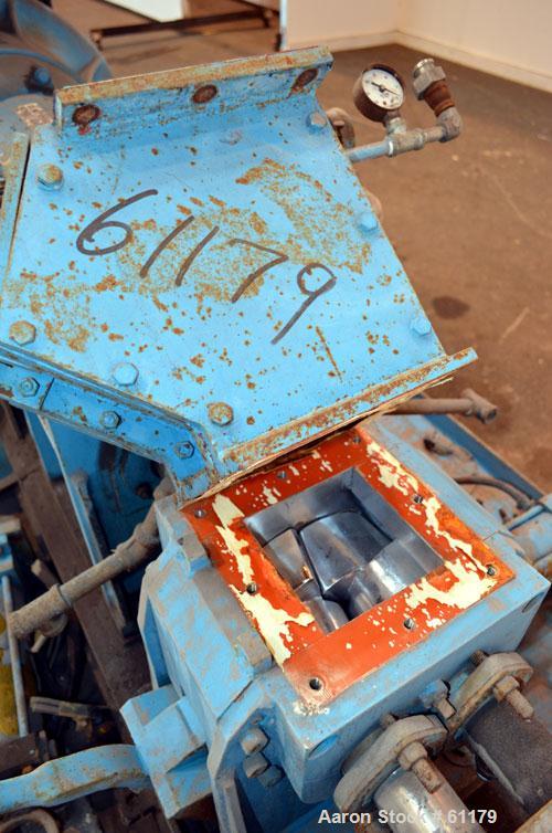 Used Teledyne Readco 5" High Intensity Batch Mixer Compounder, 100 Cubic Inch (0.43 gallon), 304 Stainless Steel. Jacketed bowl, cored rotors, co-rotating design. 5-1/2" x 5" Top feed opening with ho...