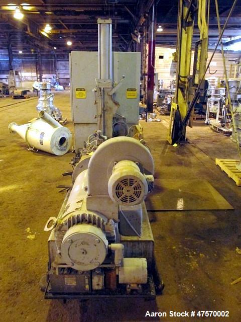 Used Stewart Bolling Lab Internal Rotor Mixer, Model 00. 1.6 Liter mixer volume, driven by a 30hp DC motor with SCR control. Serial# 1.88.13977.