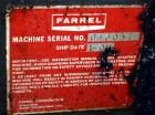 Used Farrel Banbury Mixer, Model 9D. Approximate chamber gross volume 182 liters (48 gallons, 11,120 cubic inches), approximate compound capacity 390 pounds. Jacketed chrome plated sides and door top...