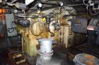 Used Farrel Banbury Mixer, Model 9D. Approximate chamber gross volume 182 liters (48 gallons, 11,120 cubic inches), approximate compound capacity 390 pounds. Jacketed chrome plated sides and door top...