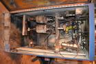 Used Farrel Banbury Mixer, Model 9D. Approximate chamber gross volume 182 liters (48 gallons, 11,120 cubic inches), approximate compound capacity 390 pounds. Jacketed chrome plated sides and door top...