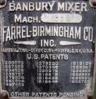 Used- Farrel-Birmingham Banbury Mixer,  Model B, Carbon Steel. 2.6 pound capacity, side open design. Air operated feed ram w...