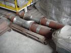 Used Farrel Pomini Banbury Mixer, Model F80. Jacketed chamber, drop door design. 4 wing style cored rotors, approximately 35-70 rpm. Mixing chamber 21.2 gallon (80 liter), max batch weight 132 pounds...