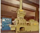 USED: Itlalmec Mixer, type ITM 70. Working capacity is 13.89 - 18.52 gallon (52.5 - 70 liter). Ram feed, sliding door discharge, oil heated. Tangential mixing blades. Blade speed 27.2 - 32.4 rpm via ...