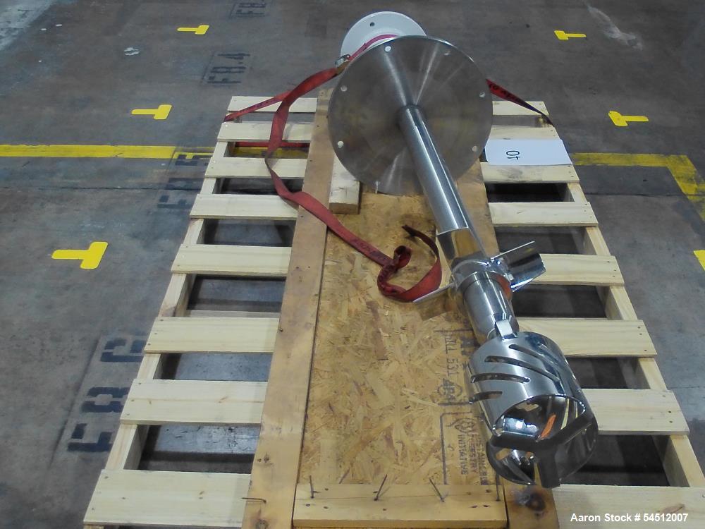 Unused- Admix Tote Base Mixer, Model Rotosolver. 40 HP. Stainless steel. Model250RS175:Shaft speed 1750 rpmMotor: 40HP, 1750 rpm, explosion proof, 3/60/230/460vShaft: 3.15" - diameter (limit 55 thru ...