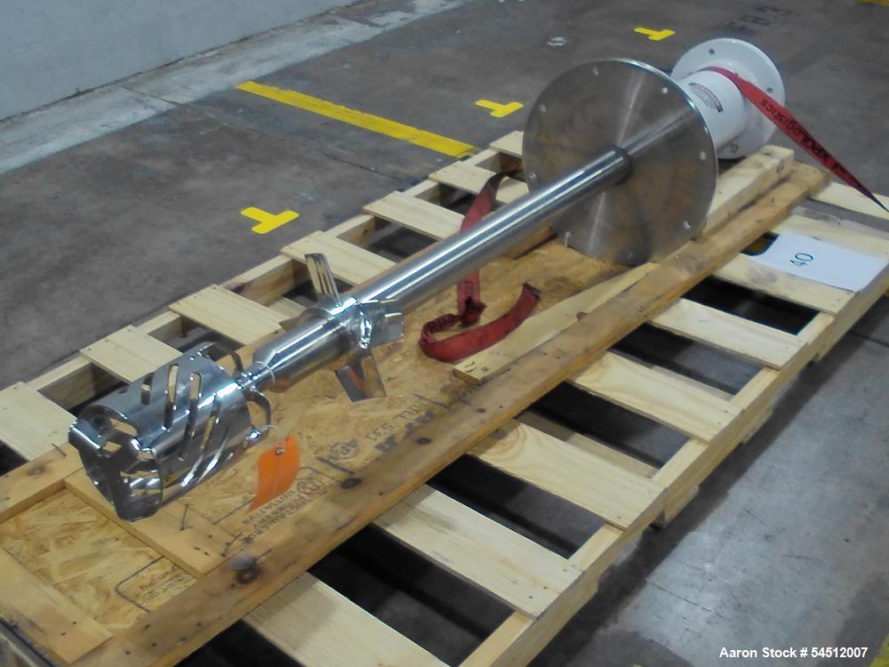 Unused- Admix Tote Base Mixer, Model Rotosolver. 40 HP. Stainless steel. Model250RS175:Shaft speed 1750 rpmMotor: 40HP, 1750 rpm, explosion proof, 3/60/230/460vShaft: 3.15" - diameter (limit 55 thru ...