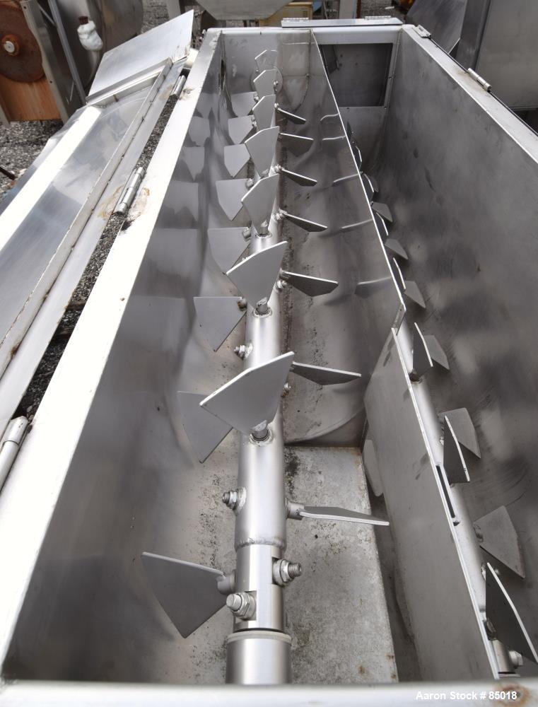 Used- Stainless Steel Brown International Corp Twin Shaft Paddle Style Continuous Mixer, Model 1000