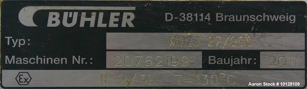 Used Buhler AG MOXJ-27/200 Continuous Intensive Mixer | 316 Stainless Steel Industrial Mixer