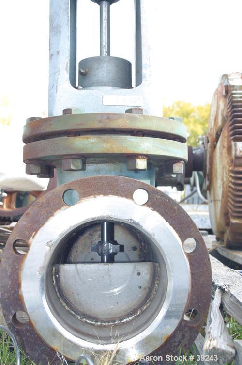 USED: Cleveland inline continuous mixer, model PLV-6, 316 stainless steel. 6" diameter inlet/outlet. Driven by a 1/3 hp, 3/60/208-220/440 volt, 1725/1425 rpm motor.