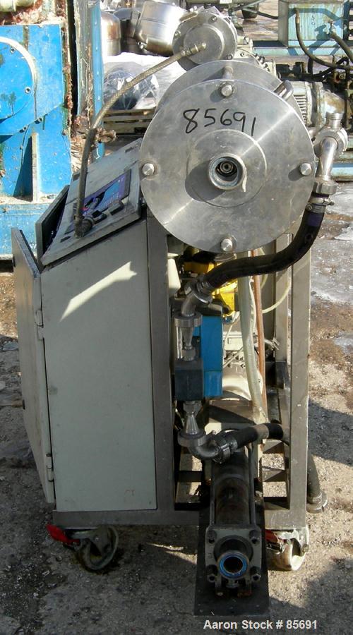 USED: Hansa Eco-Mix continuous dynamic foam generator, model Ecomix, 304 stainless steel. Approximately 8-1/2" diameter x 11-3/8" deep horizontal chamber with mixing pins. 2" NPT inlet, 1" NPT outlet...