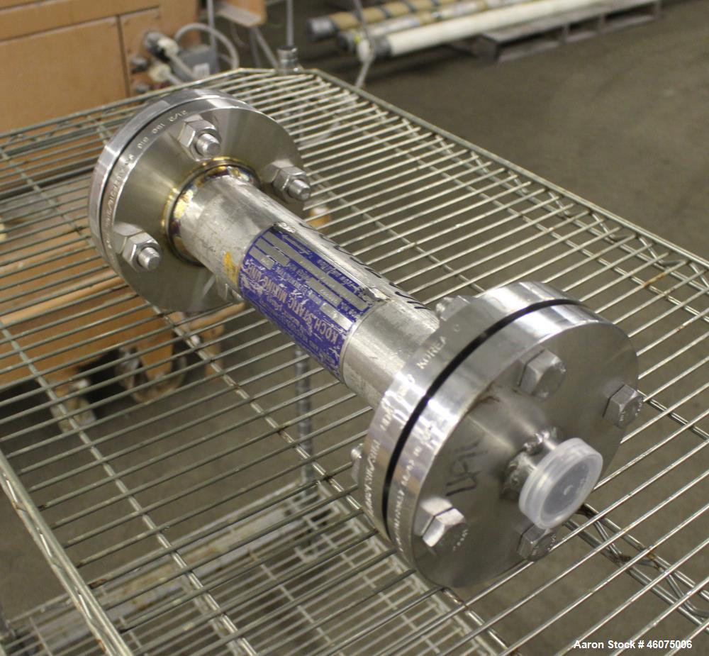 Used Koch-Glitsch Static Mixer, Type SMX, Stainless Steel. (4) Mixing elements, approximate 2-1/2" diameter x 12" long chamber, 1-1/2" tri-clamp inlet/outlet. Job#916043.