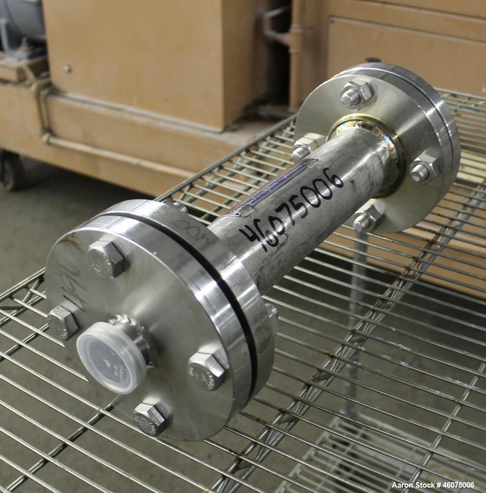 Used Koch-Glitsch Static Mixer, Type SMX, Stainless Steel. (4) Mixing elements, approximate 2-1/2" diameter x 12" long chamber, 1-1/2" tri-clamp inlet/outlet. Job#916043.