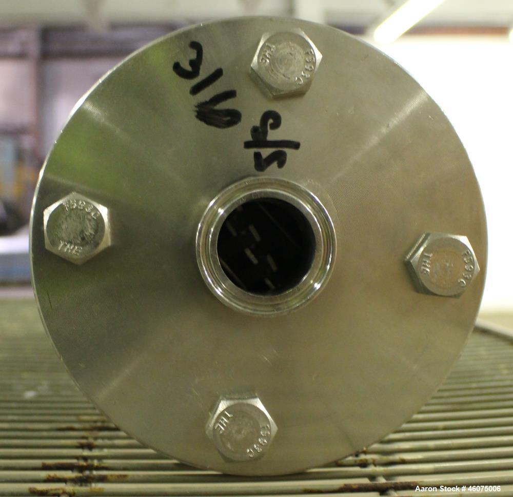 Used Koch-Glitsch Static Mixer, Type SMX, Stainless Steel. (4) Mixing elements, approximate 2-1/2" diameter x 12" long chamber, 1-1/2" tri-clamp inlet/outlet. Job#916043.