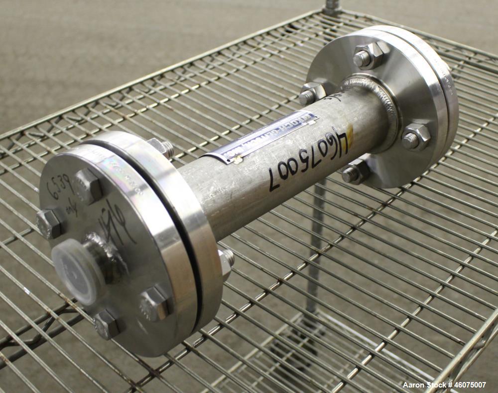 Used Koch-Glitsch Static Mixer, Type SMX, Stainless Steel. (4) Mixing elements, approximate 2-1/2" diameter x 14" long chamber, 1-1/2" tri-clamp inlet/outlet. Job#914601.