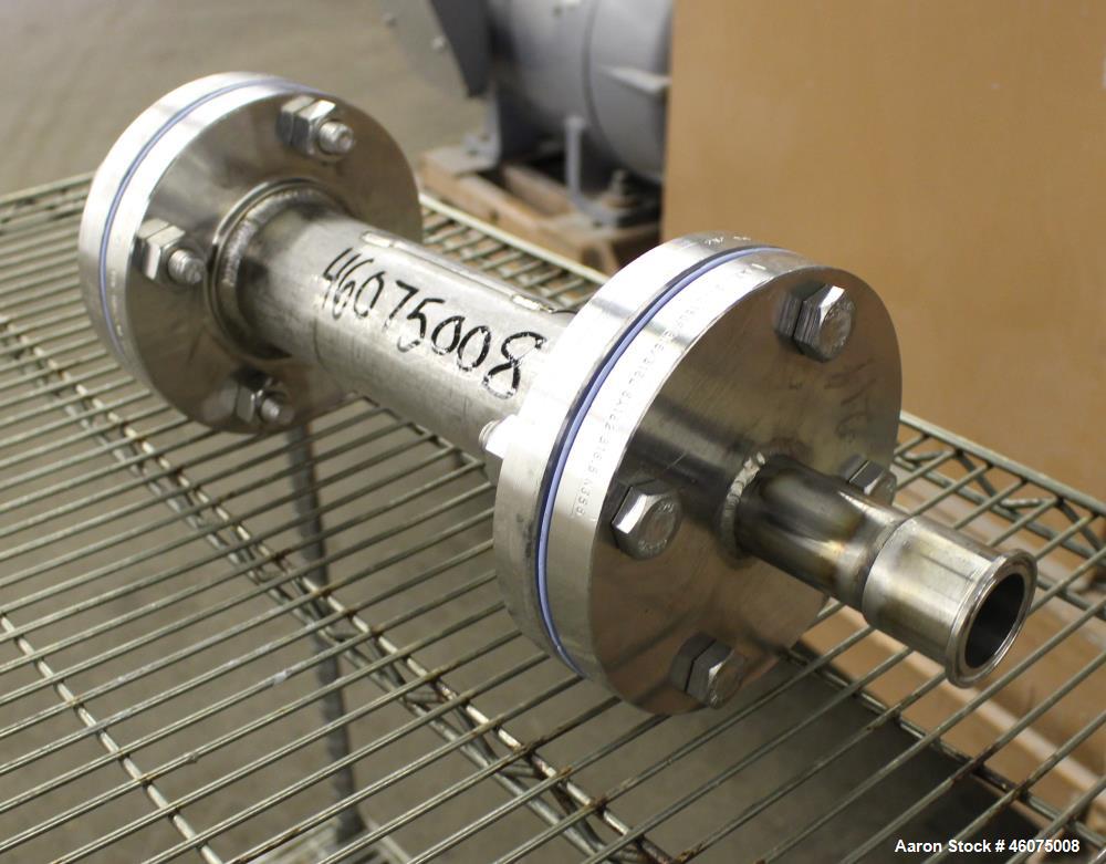 Used Koch-Glitsch Static Mixer, Type SMX, Stainless Steel. (4) Mixing elements, approximate 2-1/2" diameter x 14" long chamber, 1-1/2" tri-clamp inlet/outlet. Job#941416.