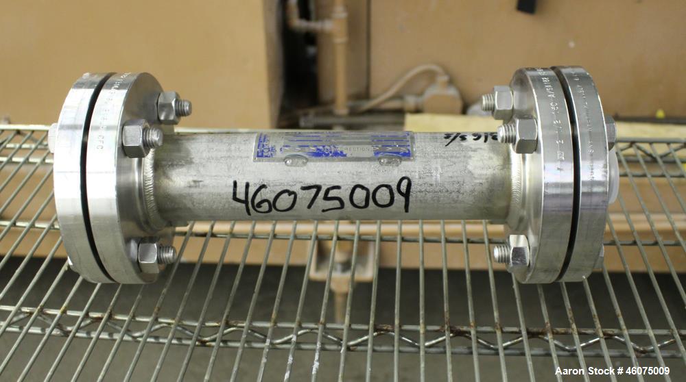 Used Koch-Glitsch Static Mixer, Type SMX, Stainless Steel. (4) Mixing elements, approximate 2-1/2" diameter x 14" long chamber, 1-1/2" tri-clamp inlet/outlet. Job#940882.