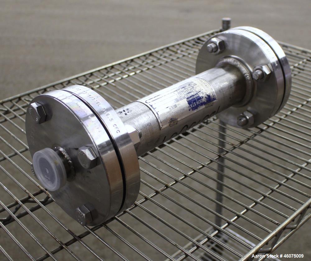 Used Koch-Glitsch Static Mixer, Type SMX, Stainless Steel. (4) Mixing elements, approximate 2-1/2" diameter x 14" long chamber, 1-1/2" tri-clamp inlet/outlet. Job#940882.