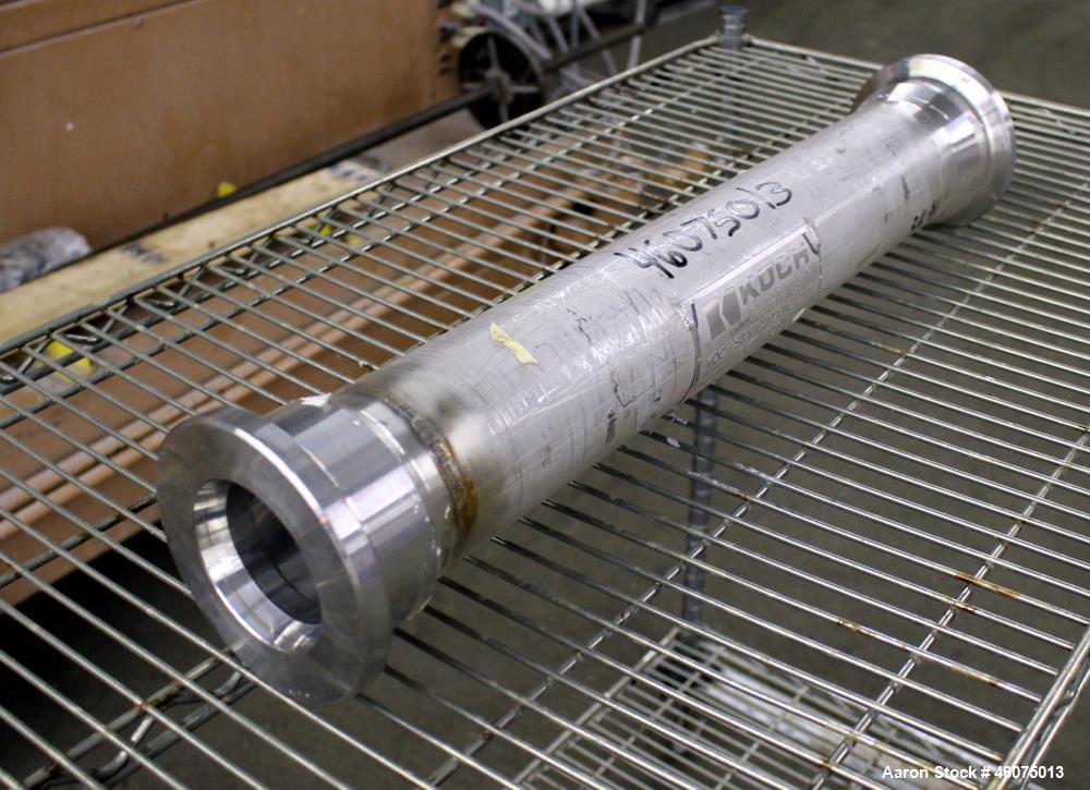 Used Koch-Glitsch Static Mixer, Type SMX, Stainless Steel. (6) Mixing elements, approximate 3-1/2" diameter x 20" long chamber. 3-1/2" Inlet/outlet. Job#G17144-75.