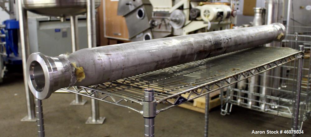 Used Koch-Glitsch Static Mixer, Type SMX, Stainless Steel. (12) Mixing elements, approximate 3-1/2" diameter x 48" long. 3-1/2" Inlet/outlet. Job#801685.