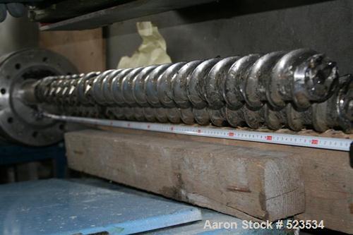 USED: List twin screw dryer/extruder/reactor, type AP80. Material of construction is stainless steel on product contact parts. 2 x 5-1/4" diameter x 49.5" straight side (134mm x 1270mm), side by side...