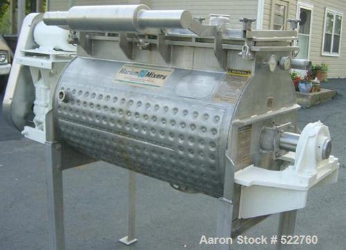 USED: Marion mixer, model HPS-2748, 15 cu ft capacity, dimple jacketedat 125 psi, new 1993. 3-7/16" diameter shaft, hinged/counterweightedgasketed top cover, safety shut-off switch for cover, 4 curve...