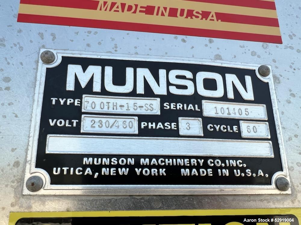 Munson Rotary Batch Mixer, Model 700-TH-15-SS