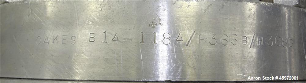 Used Oakes Continuous Mixer, Model 14MH0A, 304 Stainless Steel.