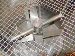 Used Oakes Slurry Mixer, Model 18" SM, Stainless Steel. 16" x 18" non-jacketed mixing can with 10 blunt blades and side scrapers, bottom driven by a 3 hp vari-speed drive, capacity 90 lbs. (2) 4-1/2"...